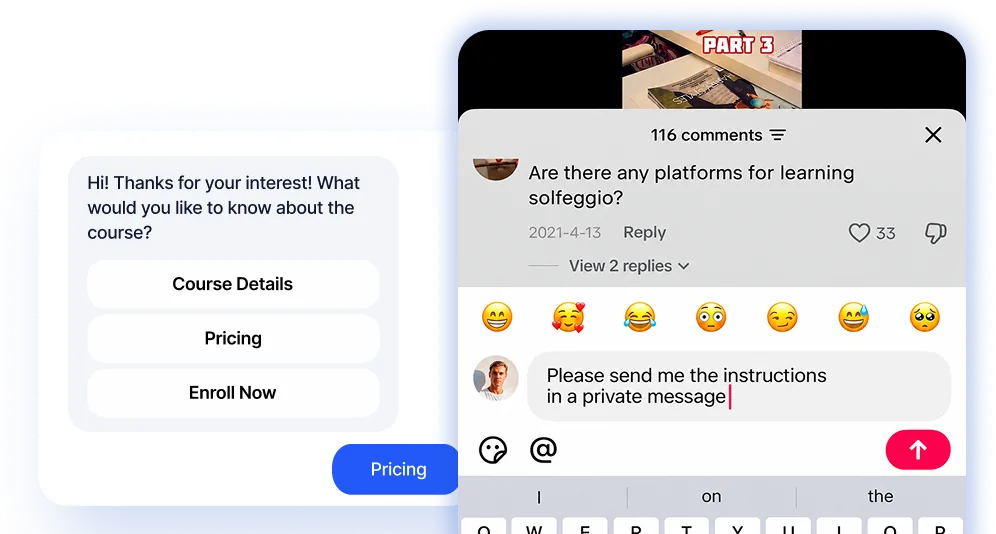 Auto-replies in TikTok bot